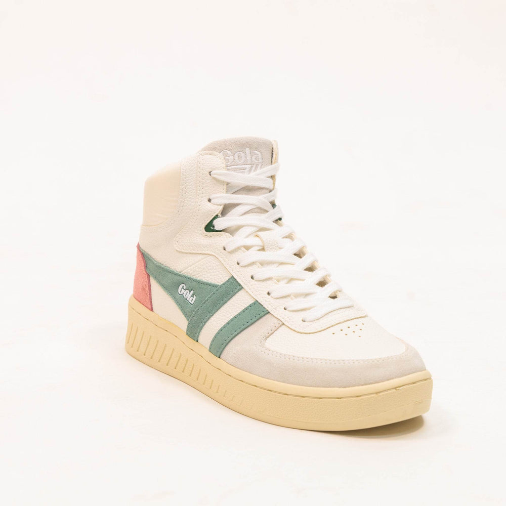 Gola Slam Trident Sneakers - White/Green Mist/Coral Pink - One Revolver Surfboards
