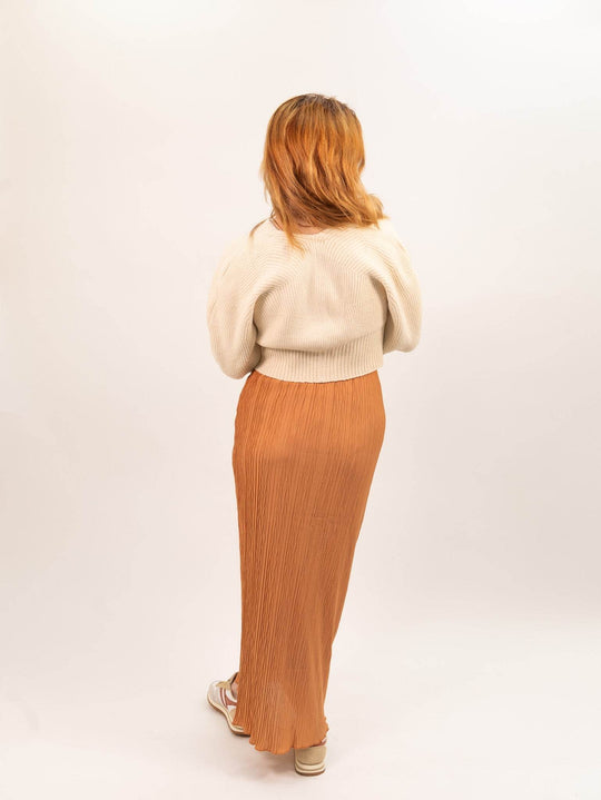 Moon River Plisse High Waist Long Skirt - Terracotta - One Revolver Surfboards