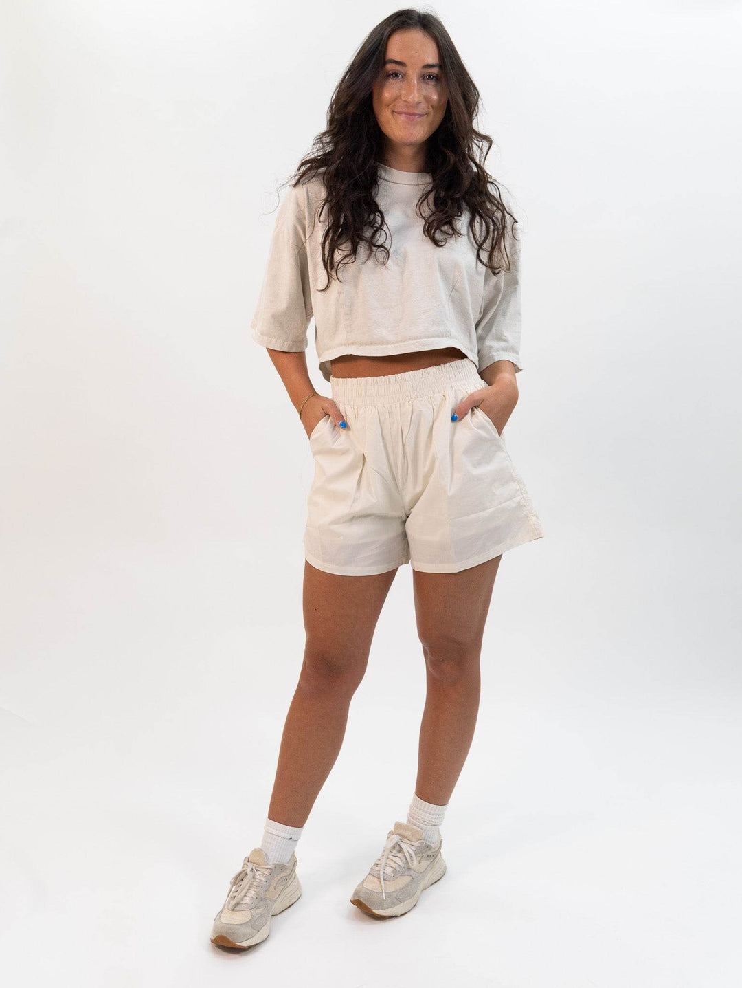 Miou Muse Cool Soft Fabric Shorts - Ecru - One Revolver Surfboards