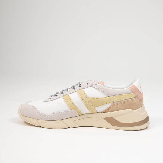 Gola Classics Women's Eclipse Pure Sneakers - White/Lemon/Pearl Pink - One Revolver Surfboards