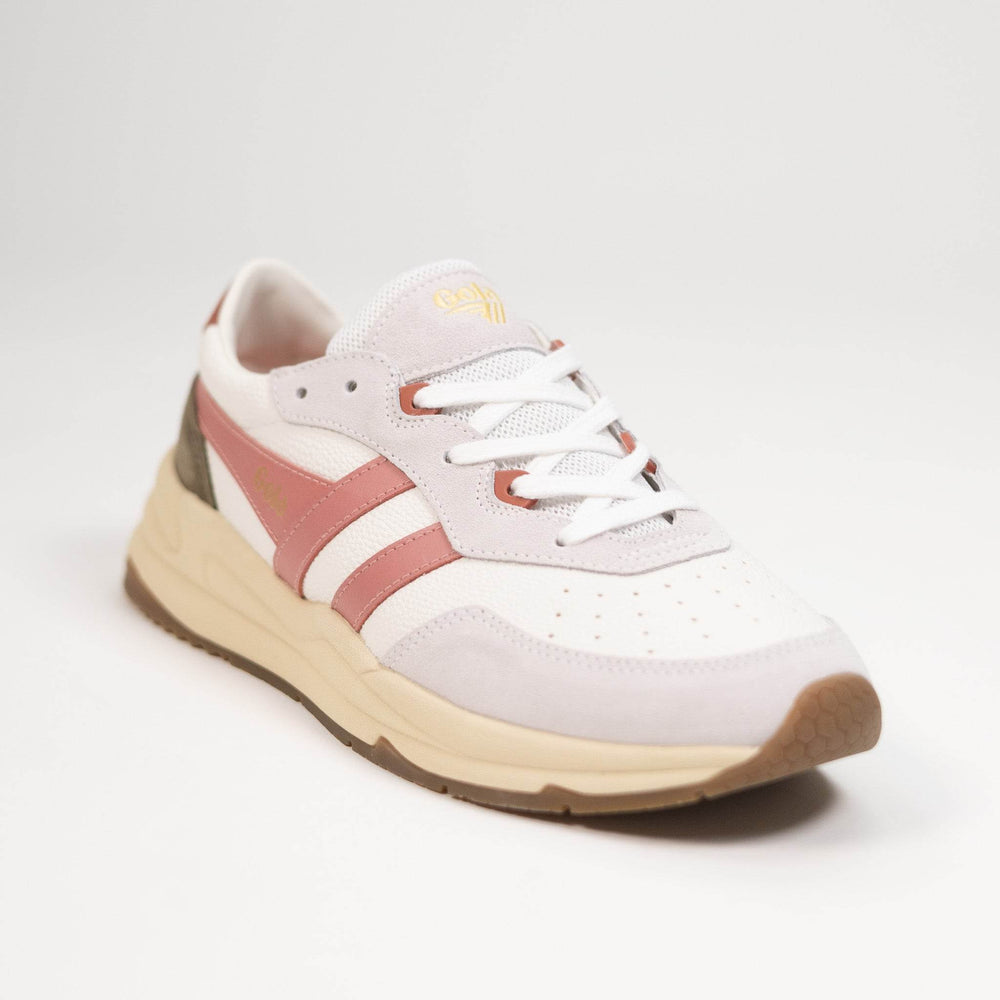 Gola Classics Women's Saturn Sneakers - White/Coral Pink/Khaki - One Revolver Surfboards