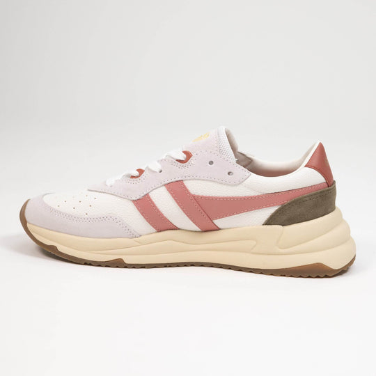Gola Classics Women's Saturn Sneakers - White/Coral Pink/Khaki - One Revolver Surfboards