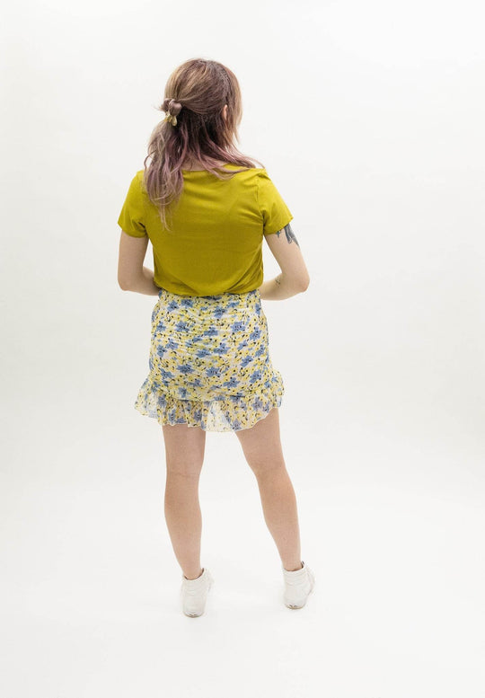 Wild Pony Flower print draped mini skirt - Doiloi Print - One Revolver Surfboards