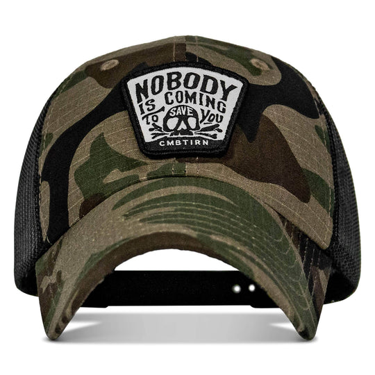 Nobody Is Coming To Save You Skull Patch Ripstop Snapback - One Revolver Surfboards