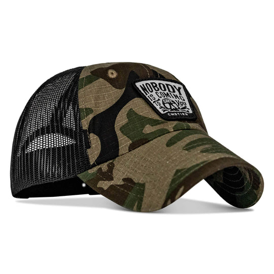 Nobody Is Coming To Save You Skull Patch Ripstop Snapback - One Revolver Surfboards