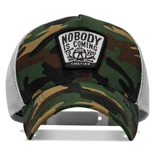Nobody Is Coming To Save You Skull Patch Snapback Hat - One Revolver Surfboards