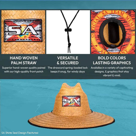 Palms Under Brim Straw Hat - One Revolver Surfboards