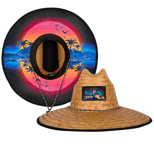 Palms Under Brim Straw Hat - One Revolver Surfboards