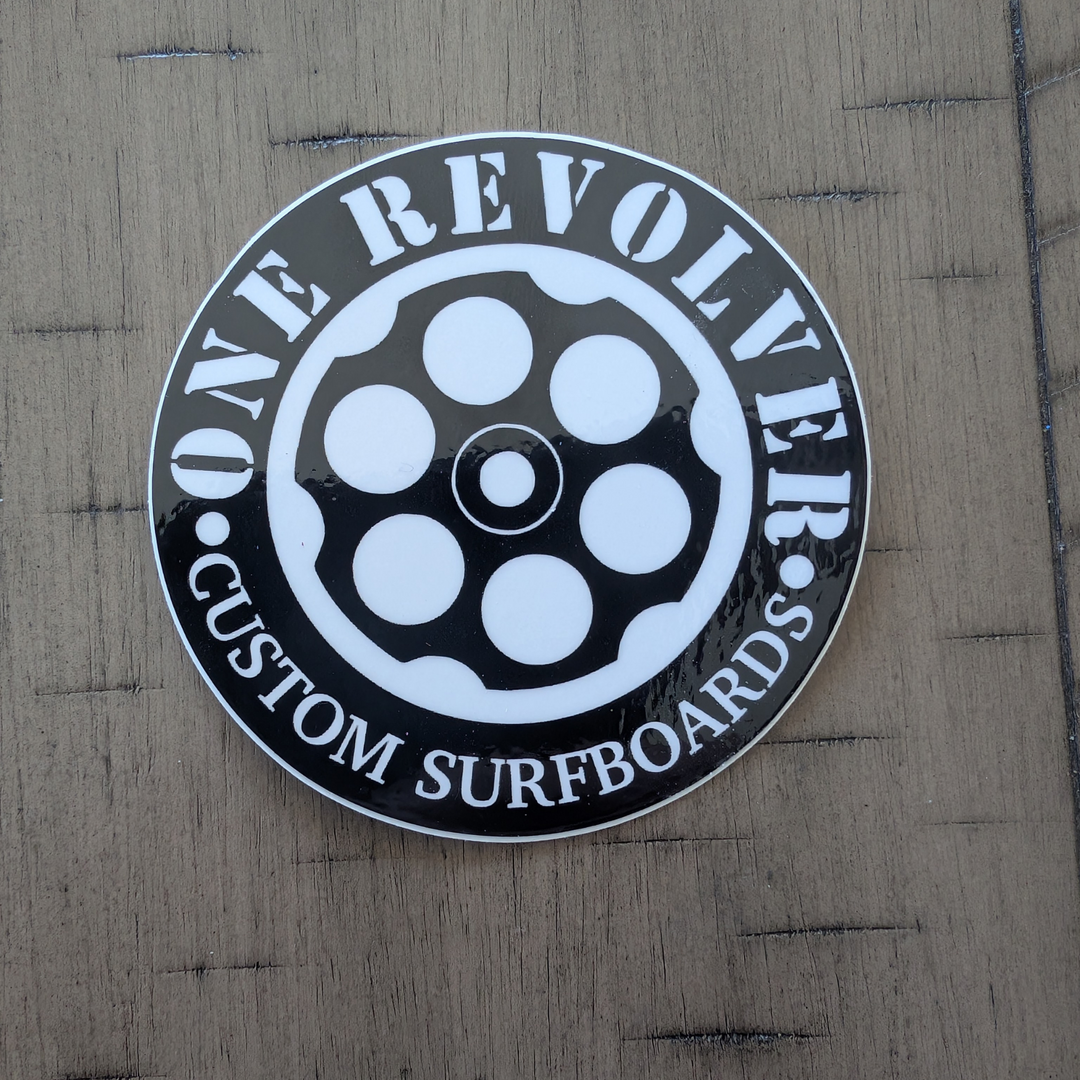 One Revolver Custom Surfboards Logo Sticker – Round 3"
