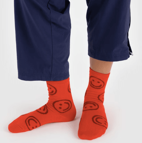 Baggu Crew Sock - Red Happy - One Revolver Surfboards