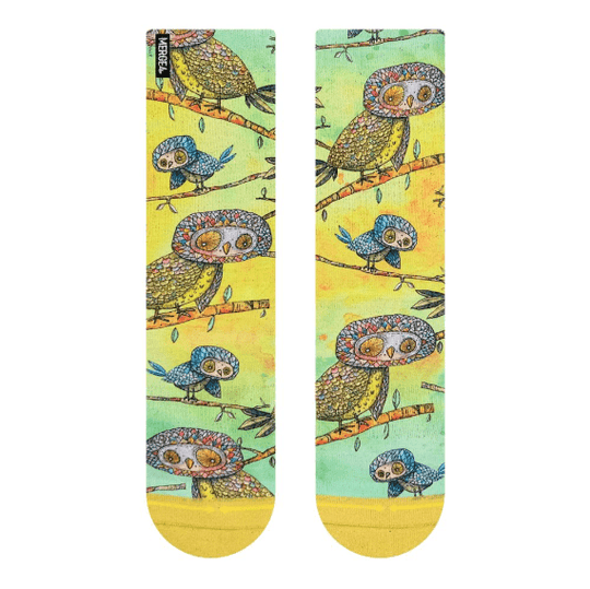 Merge4 Owls Animal Crew Socks with Art by Otis Link - One Revolver Surfboards