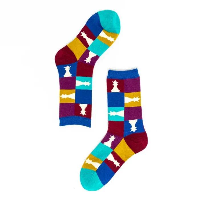 Sock Candy '90s Colorblock Chess Crew Sock - One Revolver Surfboards