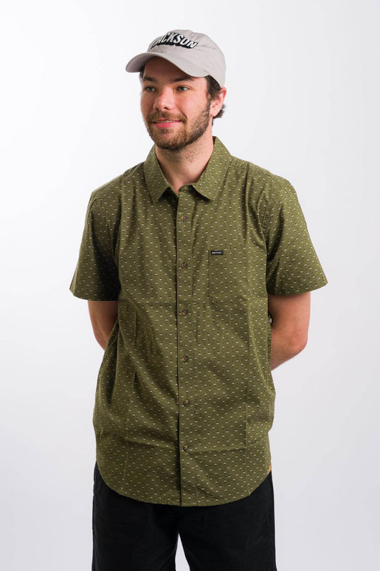 Brixton Charter Print Short Sleeve Woven - Ivy Green/Micro Floral - One Revolver Surfboards