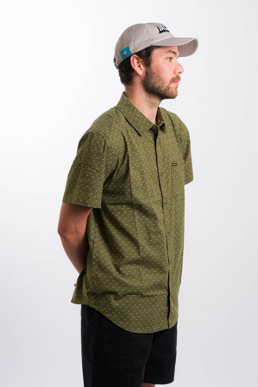 Brixton Charter Print Short Sleeve Woven - Ivy Green/Micro Floral - One Revolver Surfboards