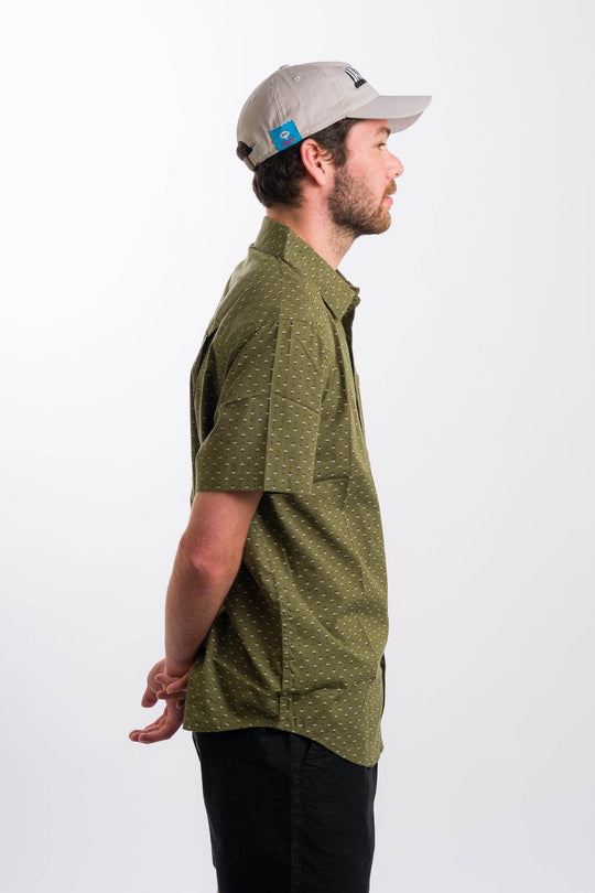 Brixton Charter Print Short Sleeve Woven - Ivy Green/Micro Floral - One Revolver Surfboards
