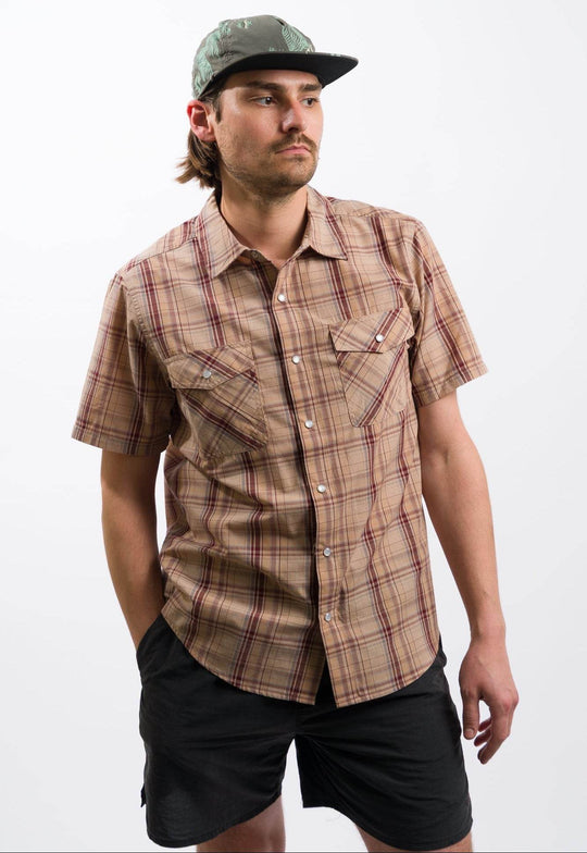 Brixton Wayne Western Short Sleeve Shirt - Western Plaid - One Revolver Surfboards