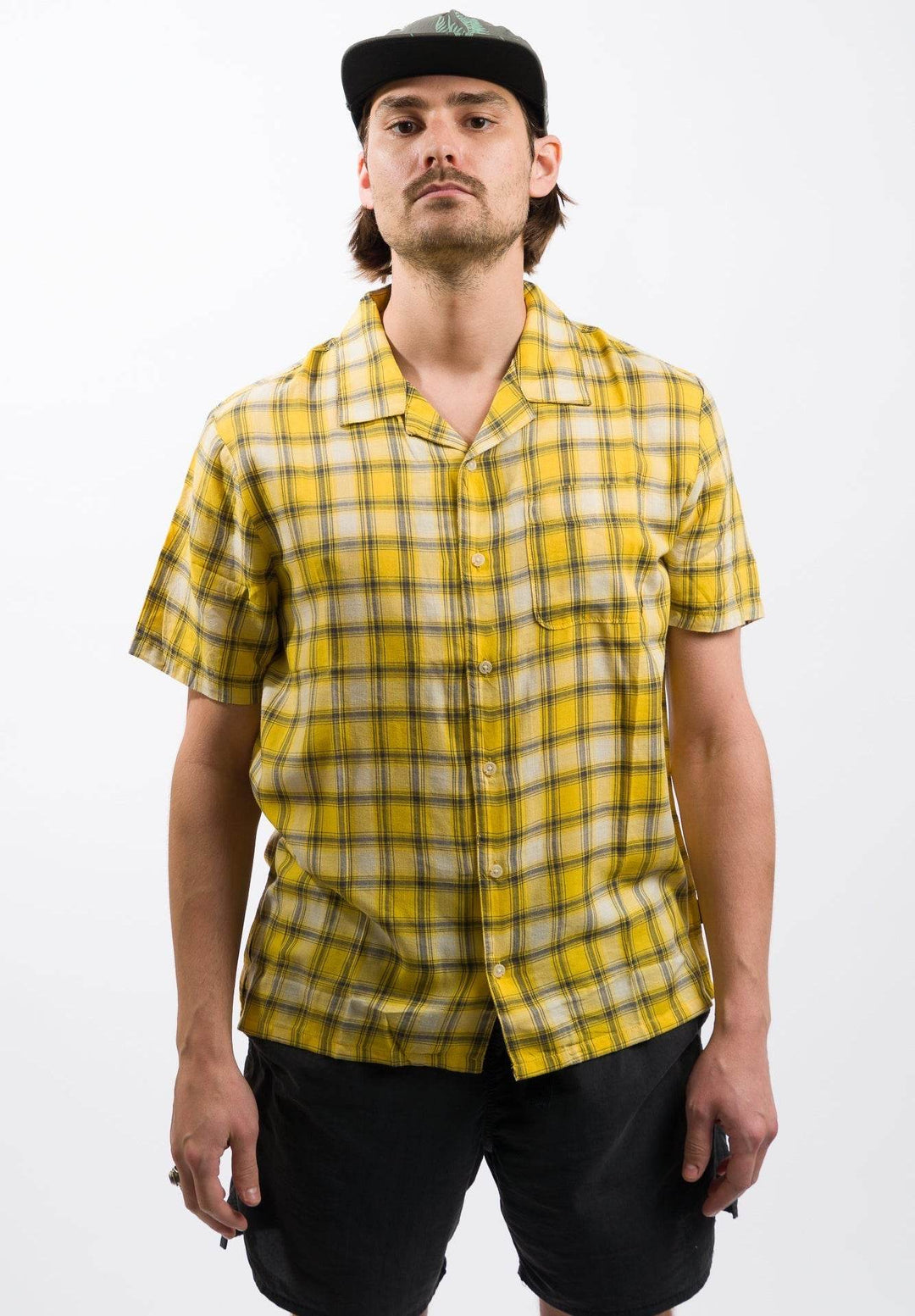 Volcom Stone Facet Woven Short Sleeve Shirt - Seedy Yellow - One Revolver Surfboards