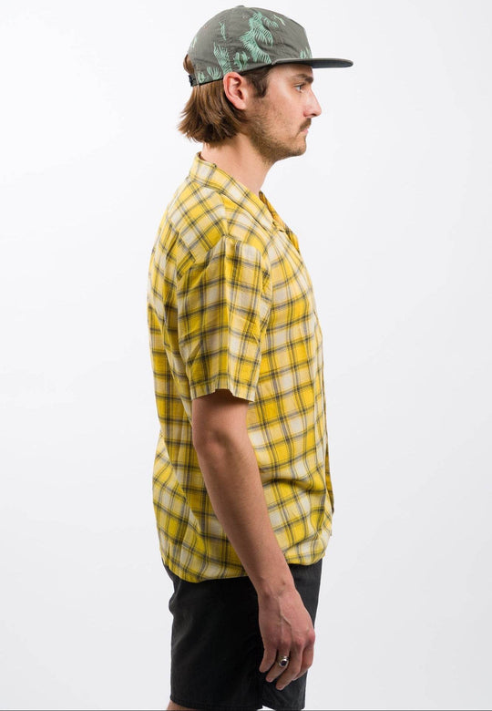 Volcom Stone Facet Woven Short Sleeve Shirt - Seedy Yellow - One Revolver Surfboards