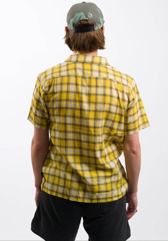Volcom Stone Facet Woven Short Sleeve Shirt - Seedy Yellow - One Revolver Surfboards