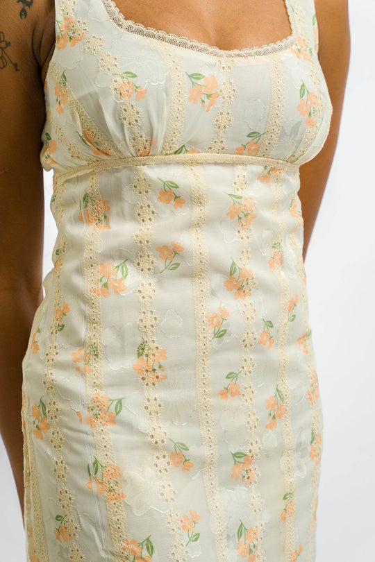 Daisy Street Loose Fit Midi Dress - Cream Lace Trim - One Revolver Surfboards