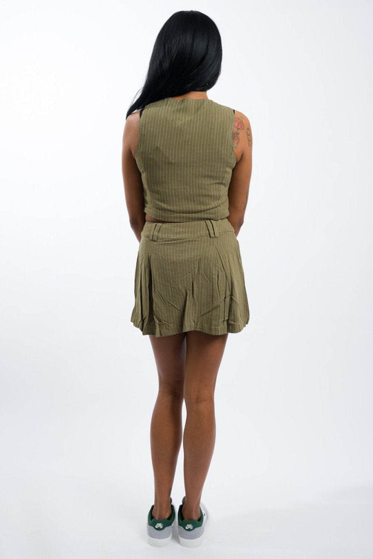 Nia Elizabeth Vest & Nico Skirt - Khaki (SOLD SEPARATELY!) - One Revolver Surfboards