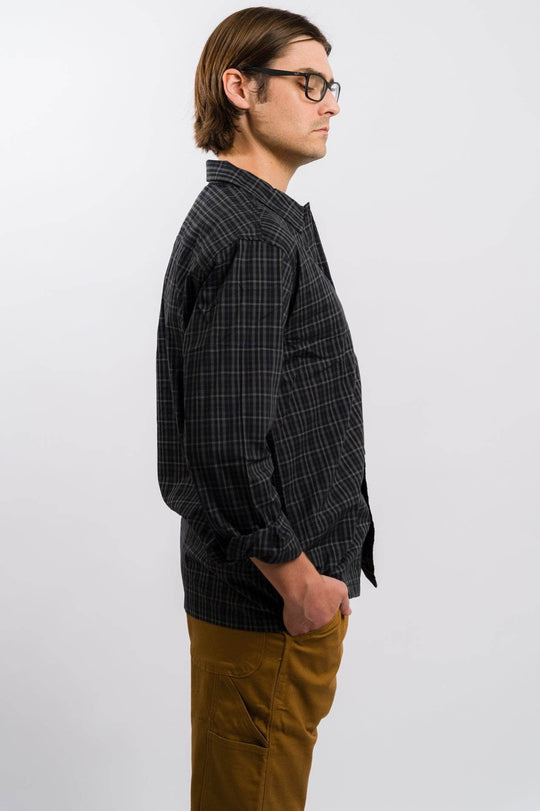 Dickies Skateboarding Woven Plaid Poplin Long Sleeve Shirt - Black - One Revolver Surfboards