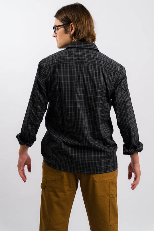 Dickies Skateboarding Woven Plaid Poplin Long Sleeve Shirt - Black - One Revolver Surfboards