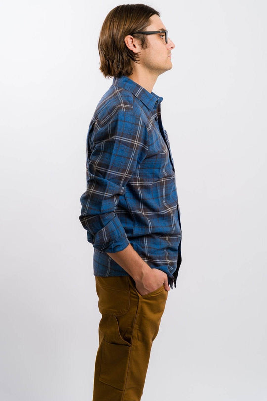 Volcom Caden Plaid Long Sleeve Flannel Shirt - Blueberry - One Revolver Surfboards