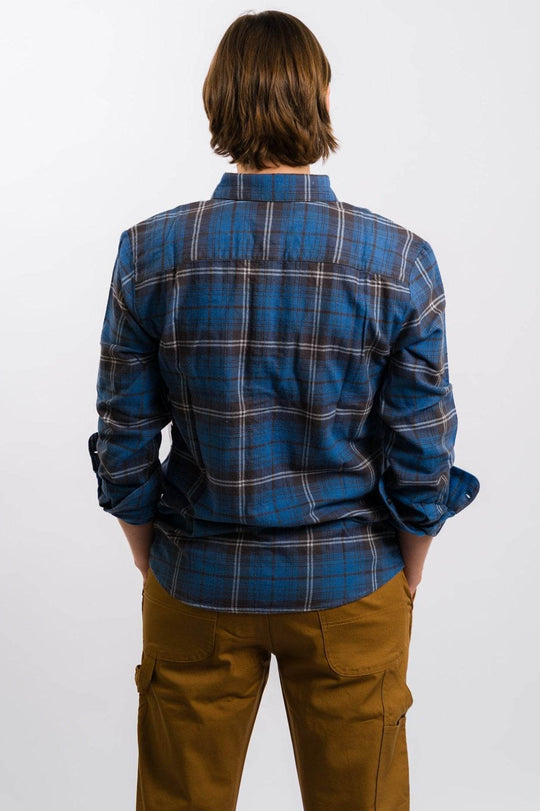 Volcom Caden Plaid Long Sleeve Flannel Shirt - Blueberry - One Revolver Surfboards