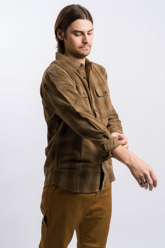 Volcom Shadowstone Long Sleeve Flannel Shirt - Dark Earth - One Revolver Surfboards