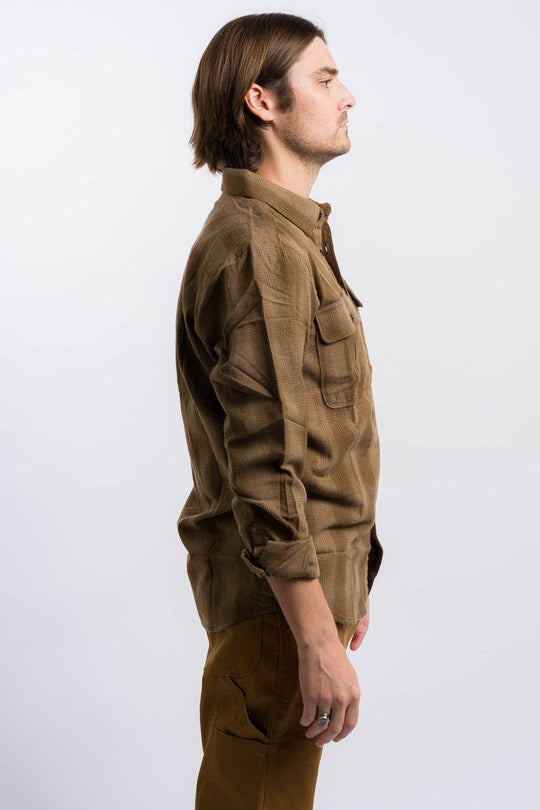 Volcom Shadowstone Long Sleeve Flannel Shirt - Dark Earth - One Revolver Surfboards