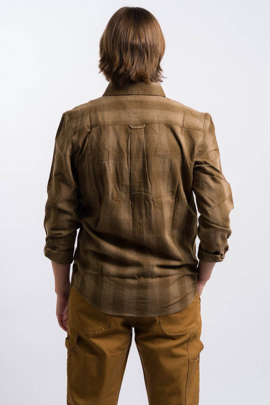 Volcom Shadowstone Long Sleeve Flannel Shirt - Dark Earth - One Revolver Surfboards