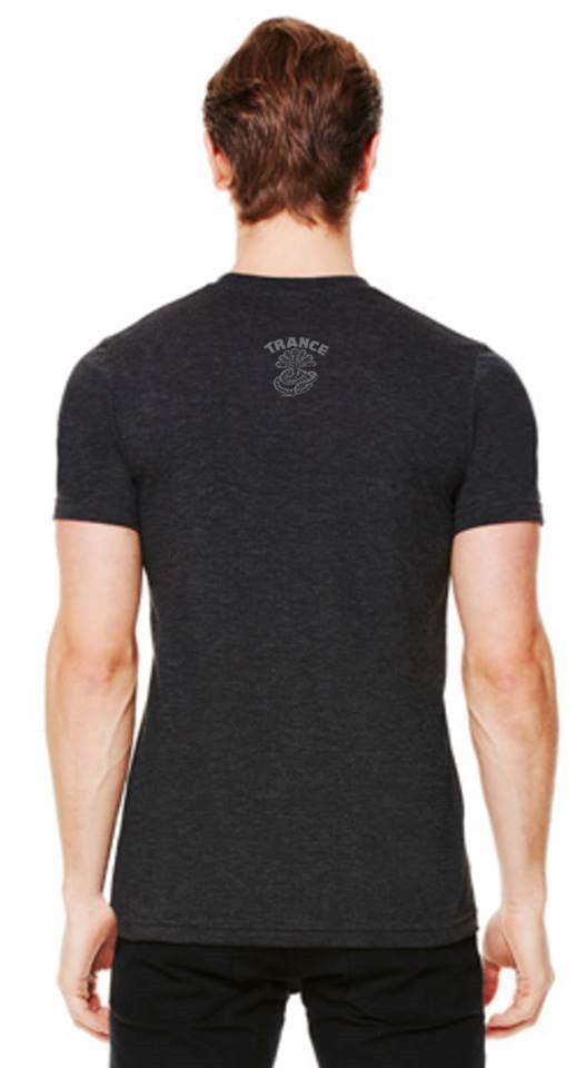 johnboy Charcoal-Black T-Shirt with Trance Syndicate back logo - One Revolver Surfboards