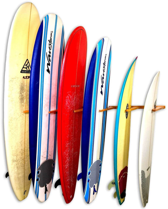 Holden Beach Surfboard Storage Vertical Wood Rack | Holds 6 Surfboards - One Revolver Surfboards