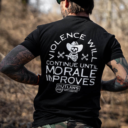 Violence Will Continue Until Morale Improves Men's T-Shirt - One Revolver Surfboards