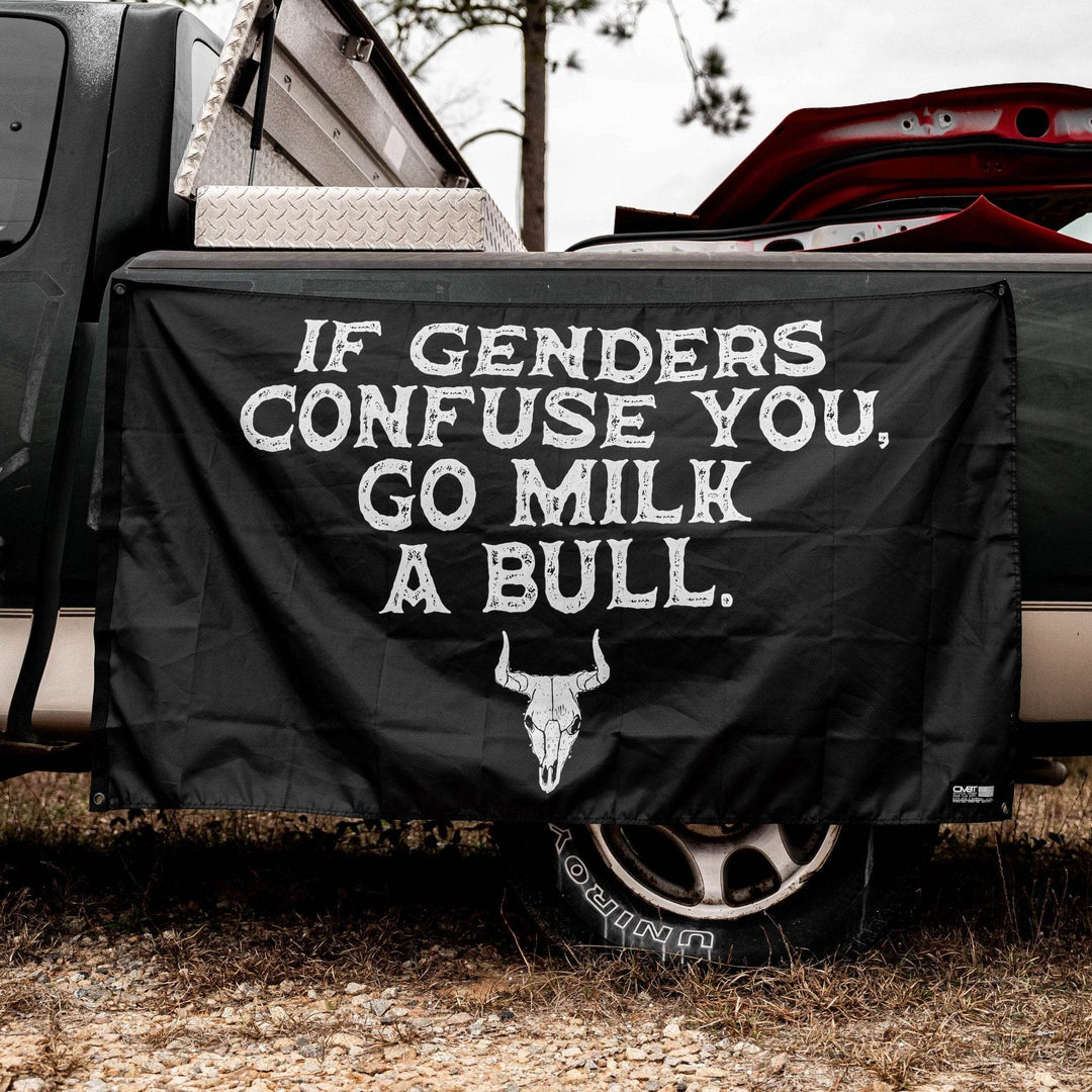 If Genders Confuse You, Go Milk A Bull 3'x5' Flag - One Revolver Surfboards