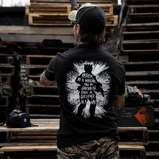 Rather Be A Warrior In A Garden Than A Gardener In A War Men's T-Shirt - One Revolver Surfboards