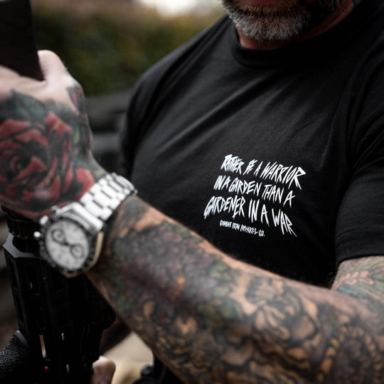 Rather Be A Warrior In A Garden Than A Gardener In A War Men's T-Shirt - One Revolver Surfboards