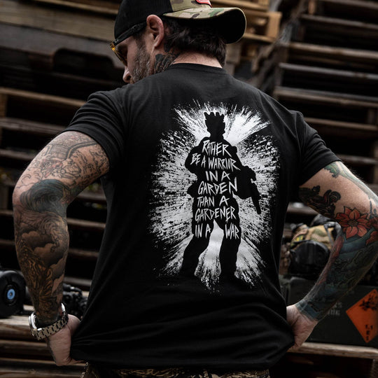 Rather Be A Warrior In A Garden Than A Gardener In A War Men's T-Shirt - One Revolver Surfboards