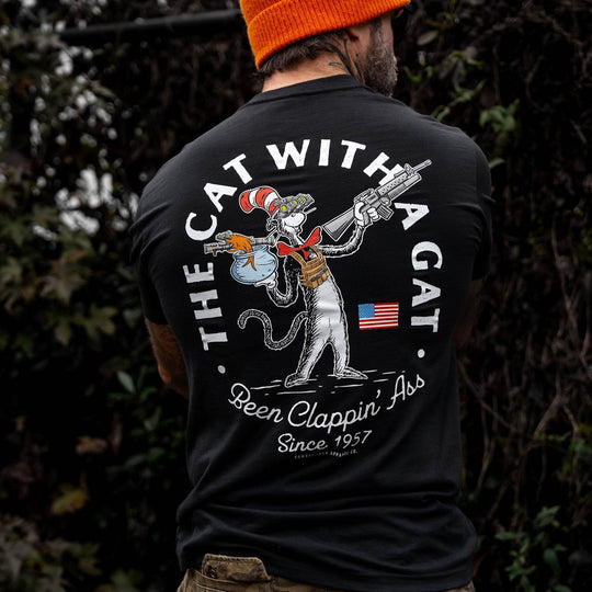The Cat With A Gat Remix Men's T-Shirt - One Revolver Surfboards