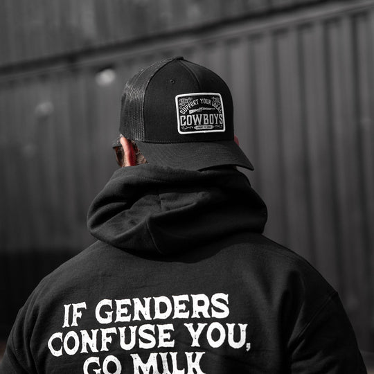 If Genders Confuse You, Go Milk a Bull Men's Hoodie - One Revolver Surfboards