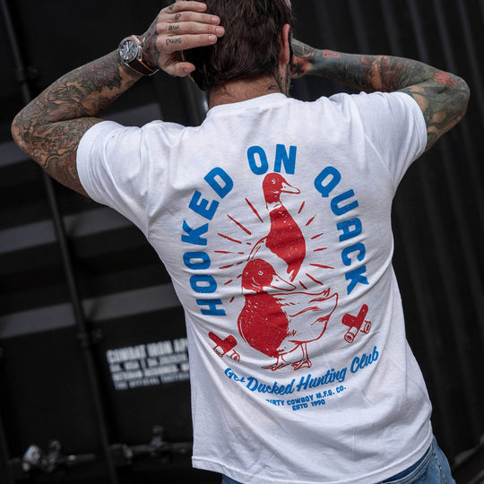 Hooked On Quack Hunter ' Get Ducked' Men's T-Shirt - One Revolver Surfboards