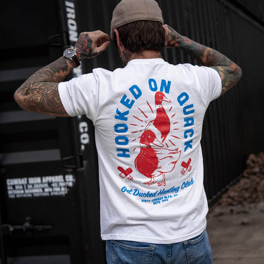 Hooked On Quack Hunter ' Get Ducked' Men's T-Shirt - One Revolver Surfboards