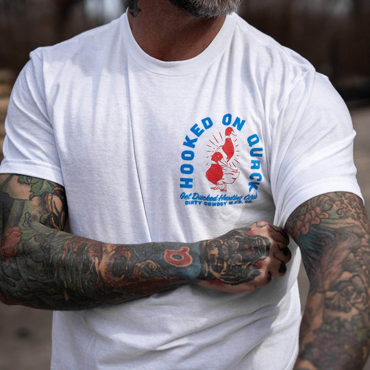 Hooked On Quack Hunter ' Get Ducked' Men's T-Shirt - One Revolver Surfboards
