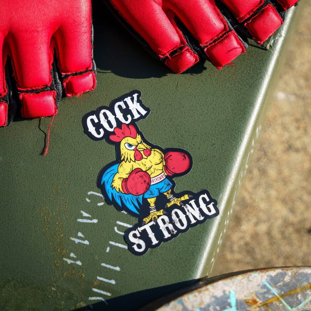 Cock Strong Boxing Chicken Decal Sticker - One Revolver Surfboards