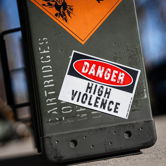 Danger High Violence Decal Sticker - One Revolver Surfboards