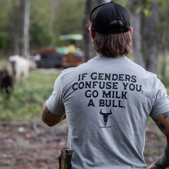 If Genders Confuse You, Go Milk a Bull Men's T-Shirt - One Revolver Surfboards