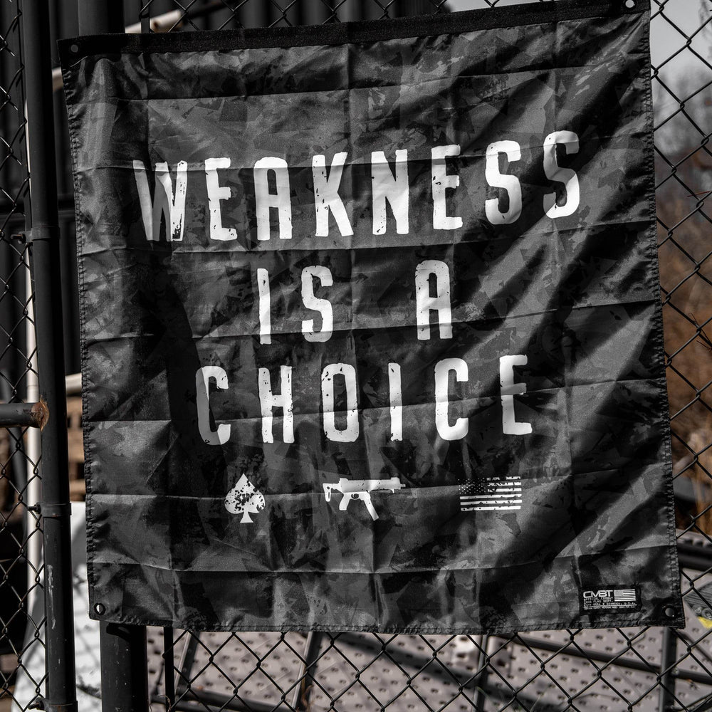 Weakness Is A Choice 3'x3' Camo Flag - One Revolver Surfboards