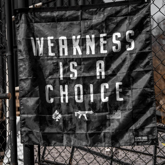 Weakness Is A Choice 3'x3' Camo Flag - One Revolver Surfboards
