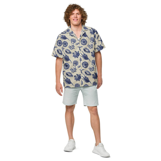 Men’s Vintage Beach Shell Hawaiian Shirt – Lightweight & Sustainable - One Revolver Surfboards